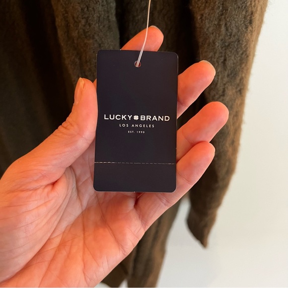 LUCKY BRAND NWT Open Style Long Sleeve Green Cardigan Women's Size Medium - Picture 5 of 7